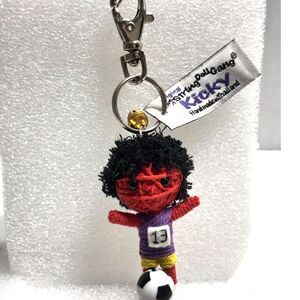 RARE Vintage Kamibashi String Doll Gang KICKY Soccer Player Purple #13 Jersey